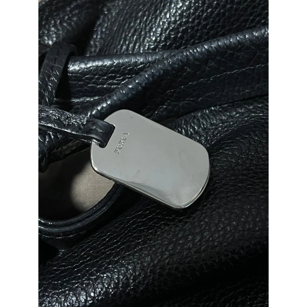 Furla Black Leather Elisabeth Hobo sling bag